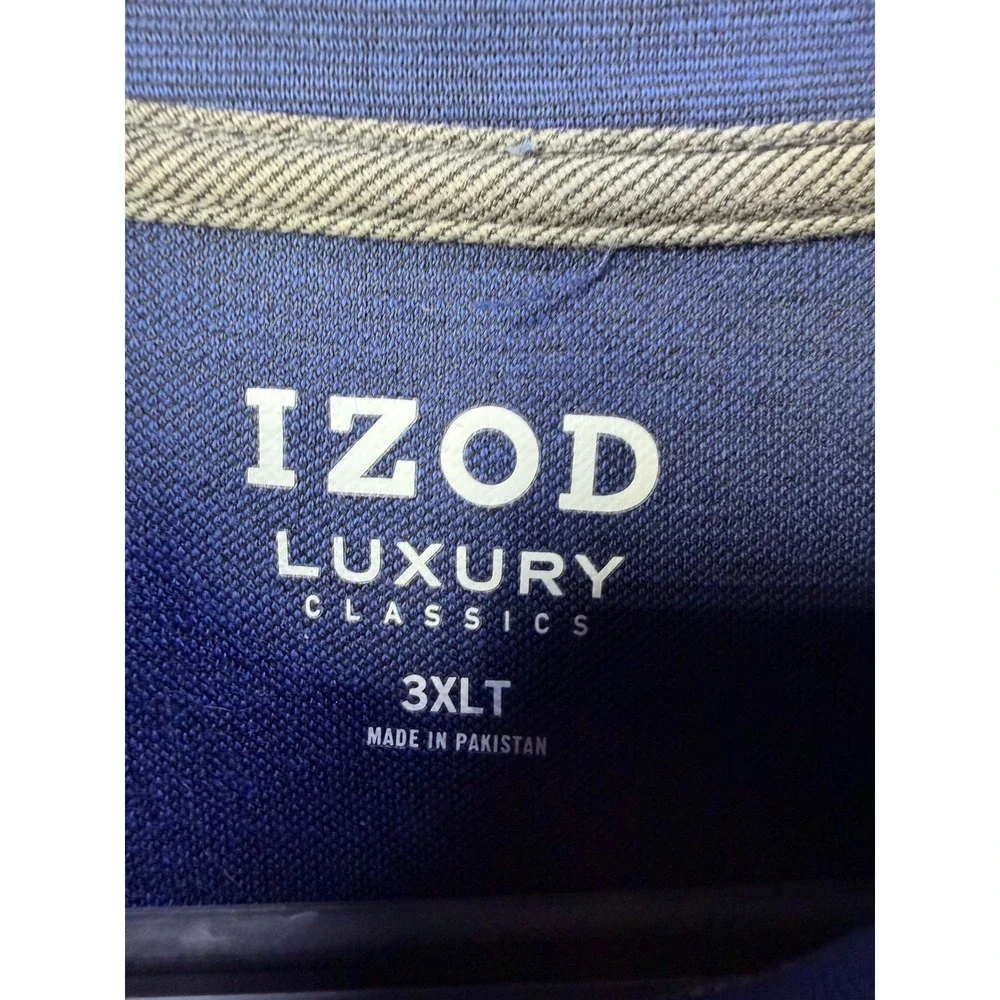 Izod Quarter Zip Pullover Mens 3XLT Blue Luxury Classics Mock Neck Sweater